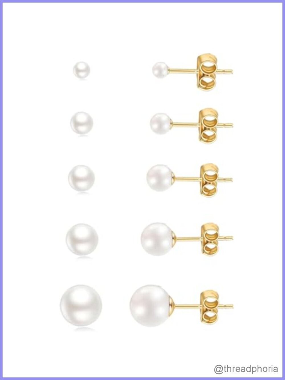 20G Surgical Steel Pearl Stud Earrings 14k Gold Filled Hypoallergenic